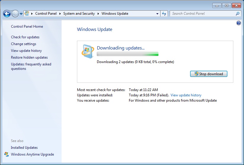 Resultado de imagem para windows 7 update